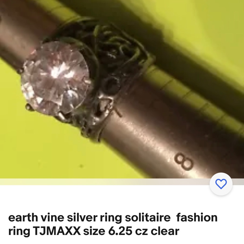 Tjmaxx 6.25 silver solitaire cz ring